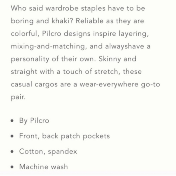 {Anthro} Pilcro & the Letterpress Tiri Olive Cargo Pants Women's Size 4 Petite - Picture 12 of 12